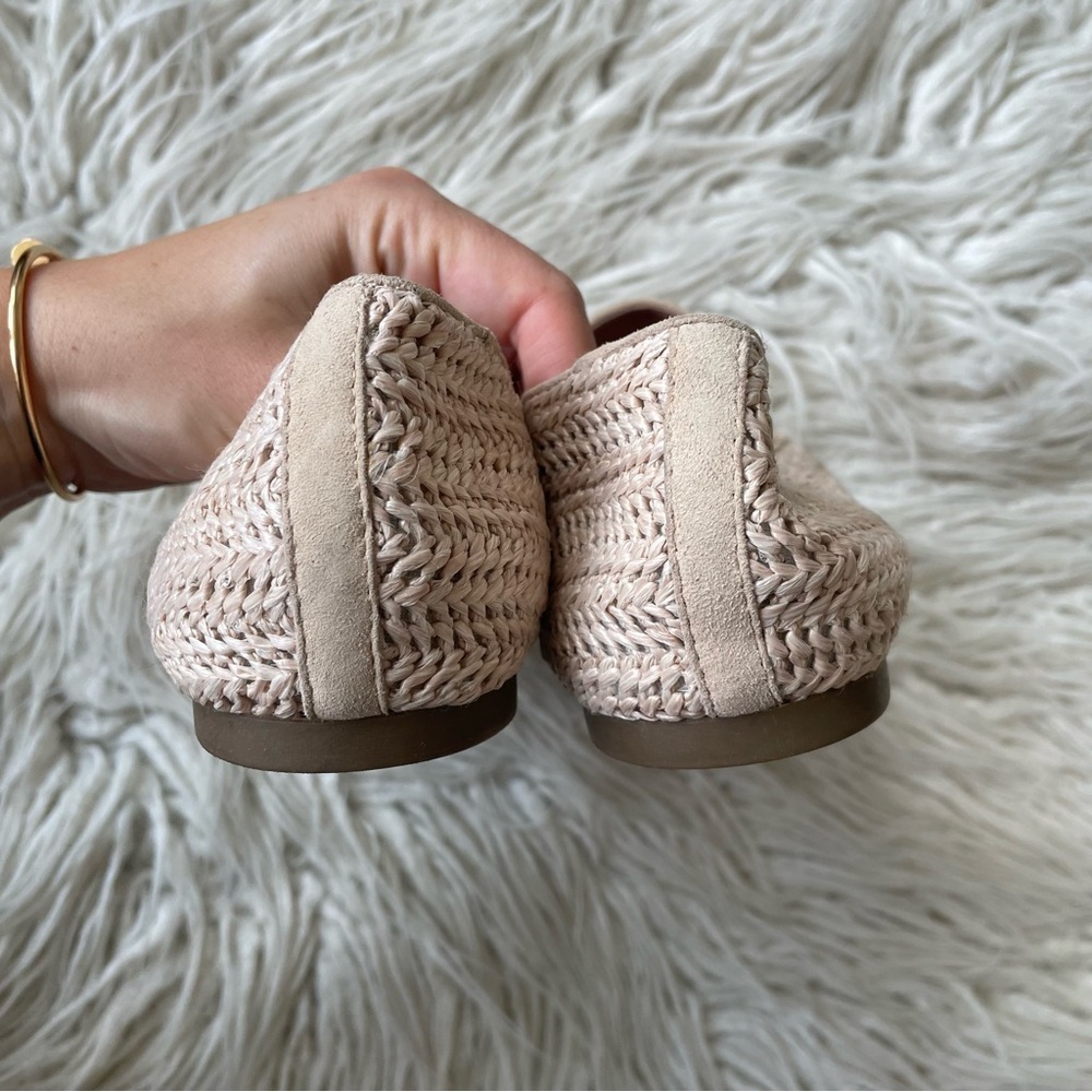 GENTLE SOULS Kenneth Cole Leather Woven Natural Beige Eugene Smoking Flats EUC 8 - Picture 7 of 12